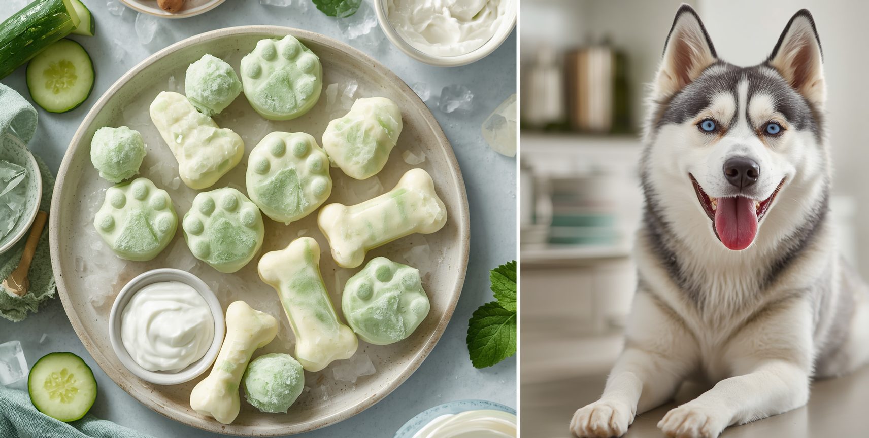 2 Ingredient Cucumber Yogurt Frozen Dog Treats