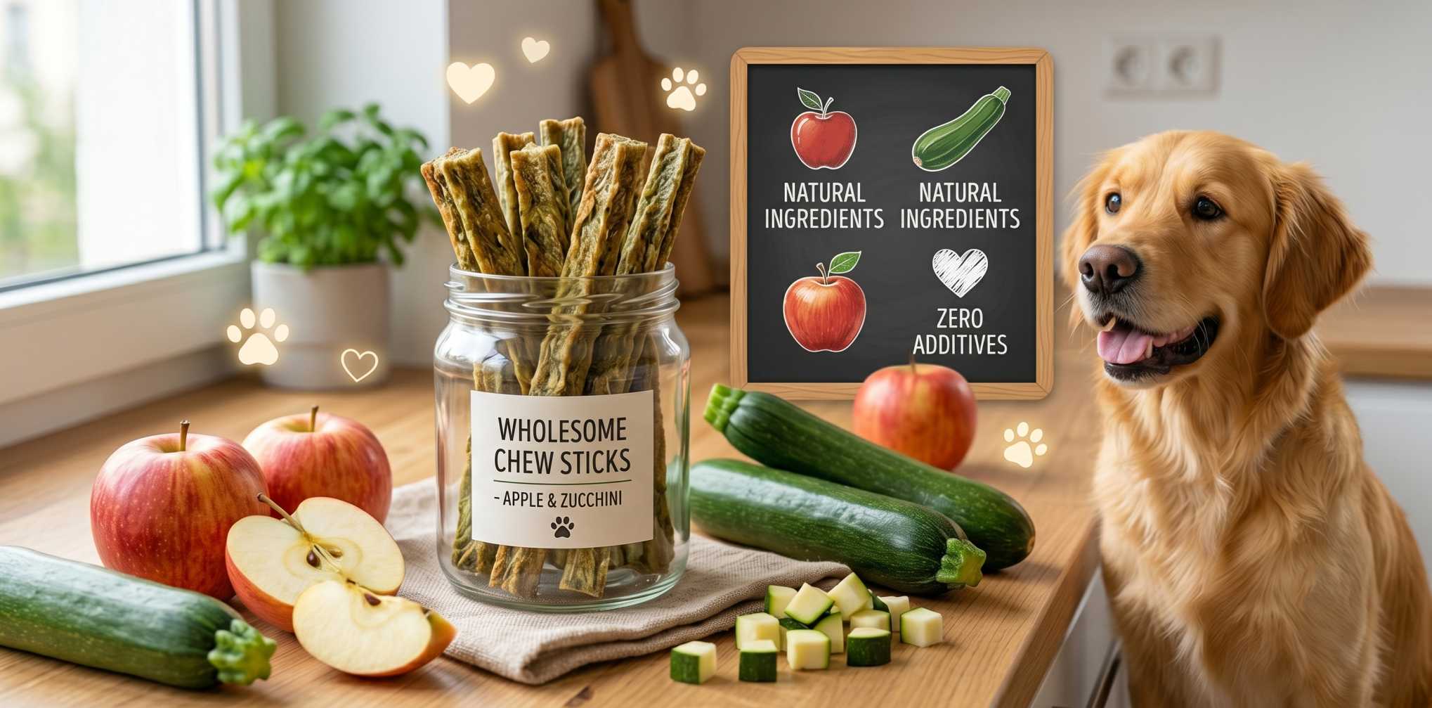 Wholesome Apple And Zucchini Dog Chew Sticks